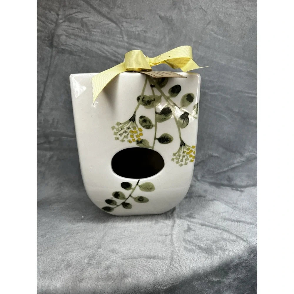 Vintage Rare Magenta Vines Floral Birdhouse Rare HTF Vintage